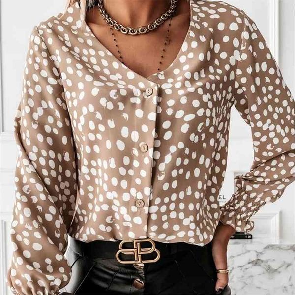 women blouses fashion 2021 spring autumn long sleeve v-neck polka dot chiffon office lady womens shirt, White
women blouses fashion 2021 spring autumn long sleeve v-neck polka dot chiffon office lady womens shirt, White