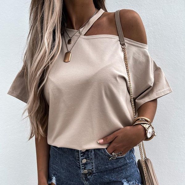 women's t-shirt off shoulder solid tees women elegant slash neck 2021 summer casual fashion short sleeve one t shirt, White
women's t-shirt off shoulder solid tees women elegant slash neck 2021 summer casual fashion short sleeve one t shirt, White