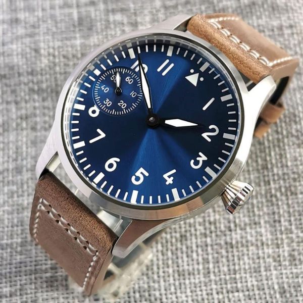 wristwatches mineral/sapphire glass men's mechanical watch asia 6497 manual movement 42mm blue dial silver/bronze/black plated leather, Slivery;brown
wristwatches mineral/sapphire glass men's mechanical watch asia 6497 manual movement 42mm blue dial silver/bronze/black plated leather, Slivery;brown