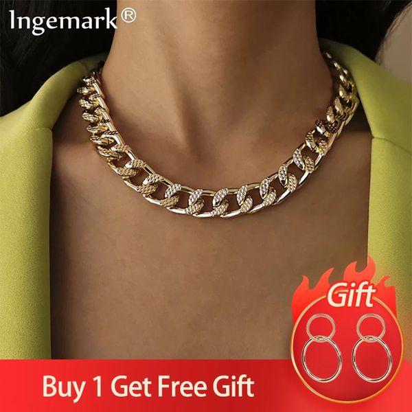 chains cuban choker necklace collares punk vintage chunky thick link aluminum chain for women year jewelry accessories, Silver
chains cuban choker necklace collares punk vintage chunky thick link aluminum chain for women year jewelry accessories, Silver