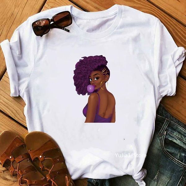 vogue black girl blowing womens t shirt bubble gum summer clothes melanin queen drop wholesales, White
vogue black girl blowing womens t shirt bubble gum summer clothes melanin queen drop wholesales, White