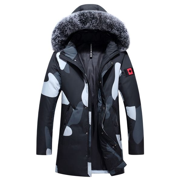 new leisure warm against the cold wind jacket men's medium and long white duck down trend winter coat, Black
new leisure warm against the cold wind jacket men's medium and long white duck down trend winter coat, Black