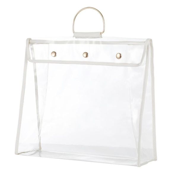 storage bags transparent leather bag handbag dust cover hanging wardrobe finishing