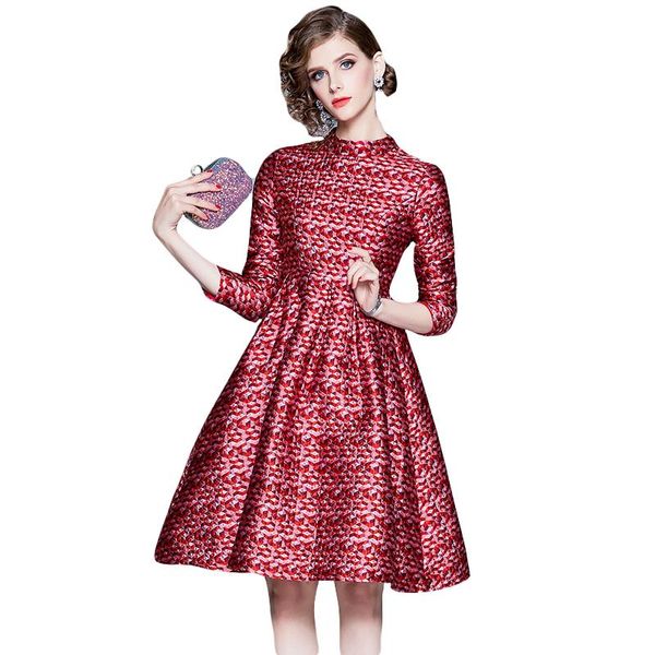 casual dresses french elegant vintage jacquard party dress office work vestidos high waist women's stand collar slim ball gown midi, Black;gray
casual dresses french elegant vintage jacquard party dress office work vestidos high waist women's stand collar slim ball gown midi, Black;gray
