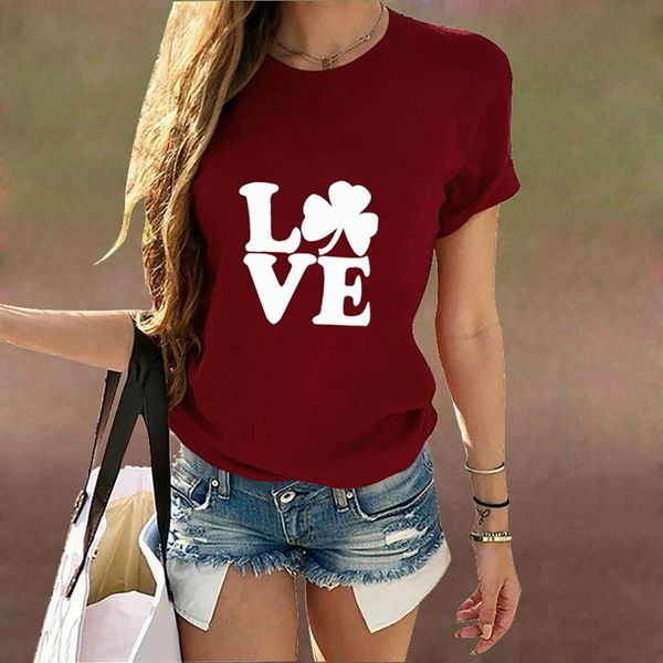 women fashion summer t-shirt casual st. patrick's day shamrocks printed cotton harajuku plus size short sleeve tees women's, White
women fashion summer t-shirt casual st. patrick's day shamrocks printed cotton harajuku plus size short sleeve tees women's, White