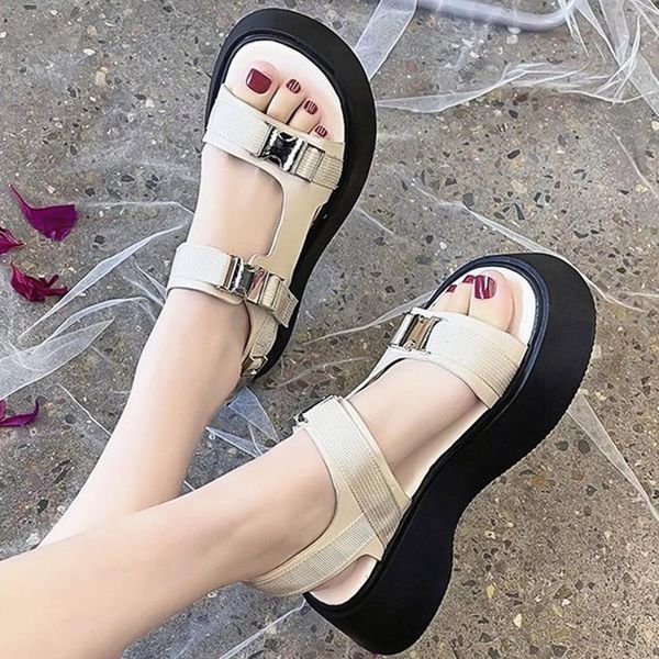 summer women platform sandals casaul shoes chunky leather outdoor beach buckles women's flat u283, Black
summer women platform sandals casaul shoes chunky leather outdoor beach buckles women's flat u283, Black