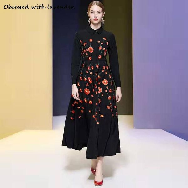 casual dresses spring 2021 women's blended heavy industry embroidered lapel long sleeve dress, Black;gray
casual dresses spring 2021 women's blended heavy industry embroidered lapel long sleeve dress, Black;gray