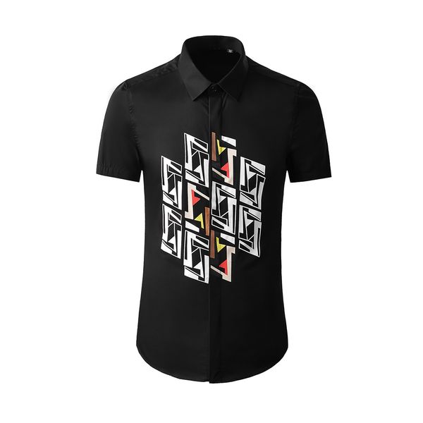business shirt deluxe and simple summer pair double f stamping printed men's end fashion brand top, White;black
business shirt deluxe and simple summer pair double f stamping printed men's end fashion brand top, White;black