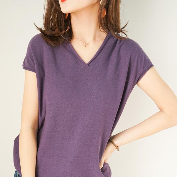 women's t-shirt summer knitted v-neck half-hat short-sleeved bottoming shirt short half-sleeved loose korean version, White
women's t-shirt summer knitted v-neck half-hat short-sleeved bottoming shirt short half-sleeved loose korean version, White