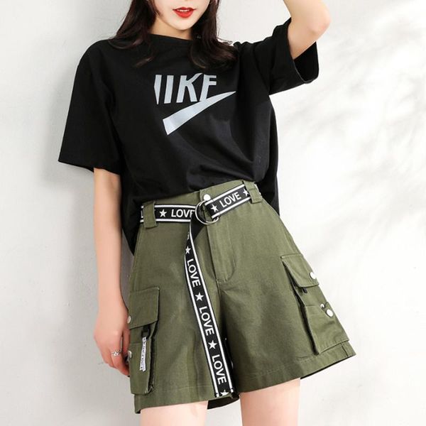 women's shorts streetwear womens ribbons high waist short harajuku 2021 summer wide leg cargo female solid #dk03, White;black
women's shorts streetwear womens ribbons high waist short harajuku 2021 summer wide leg cargo female solid #dk03, White;black