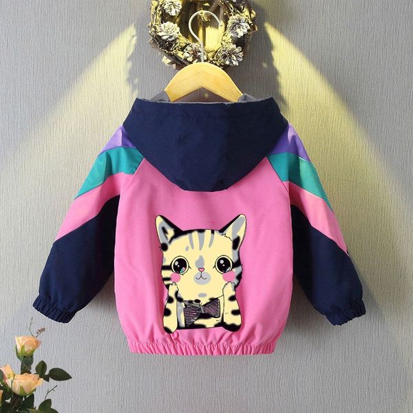 long sleeve jackets for girls kids cute cat coats fashion spring autumn childrens loose outwear new girls casual clothing, Blue;gray 
long sleeve jackets for girls kids cute cat coats fashion spring autumn childrens loose outwear new girls casual clothing, Blue;gray