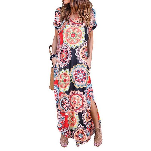 long skirt women's loose bohemian flower dress ladies pocket summer sunflower robe type sleeve style collar fit t-shirt, White
long skirt women's loose bohemian flower dress ladies pocket summer sunflower robe type sleeve style collar fit t-shirt, White