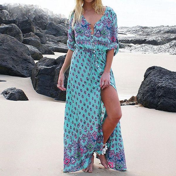 casual dresses bohemian women print dress summer v neck maxi long beach vestidos s to 3xl plus size, Black;gray
casual dresses bohemian women print dress summer v neck maxi long beach vestidos s to 3xl plus size, Black;gray