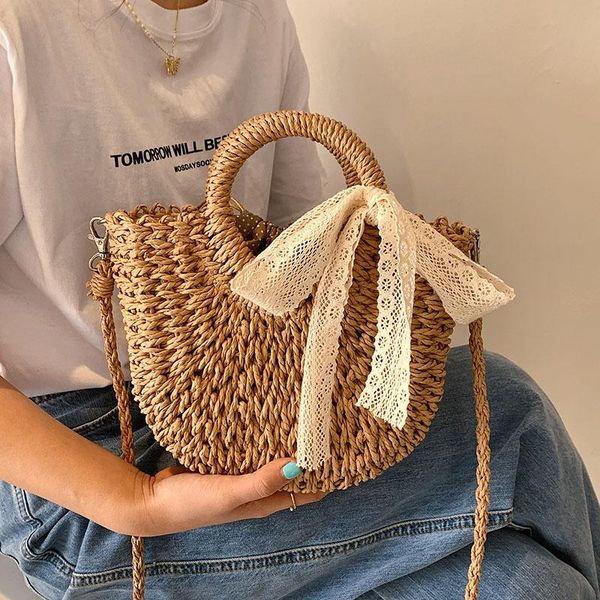 women handbag rattan wicker straw woven half-round bag large capacity female casual travel tote fashion bolsos evening bags
women handbag rattan wicker straw woven half-round bag large capacity female casual travel tote fashion bolsos evening bags