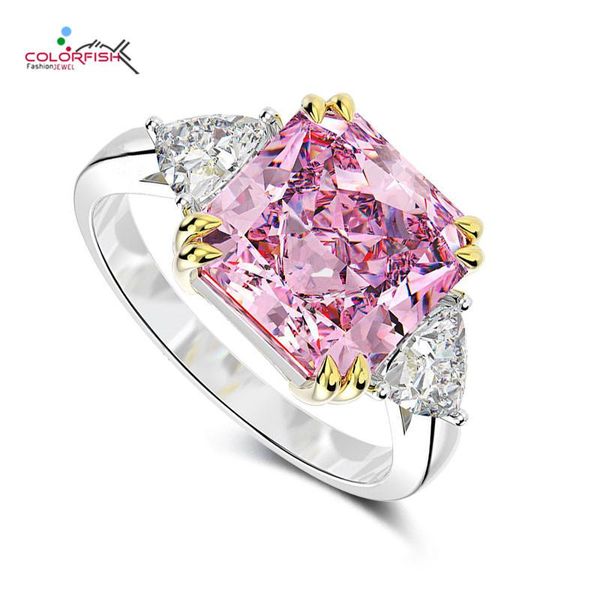 cluster rings colorfish rhodium plating sterling silver radiant cut engagement ring luxury 6 pink cz three stone anniversary jewel, Golden;silver
cluster rings colorfish rhodium plating sterling silver radiant cut engagement ring luxury 6 pink cz three stone anniversary jewel, Golden;silver