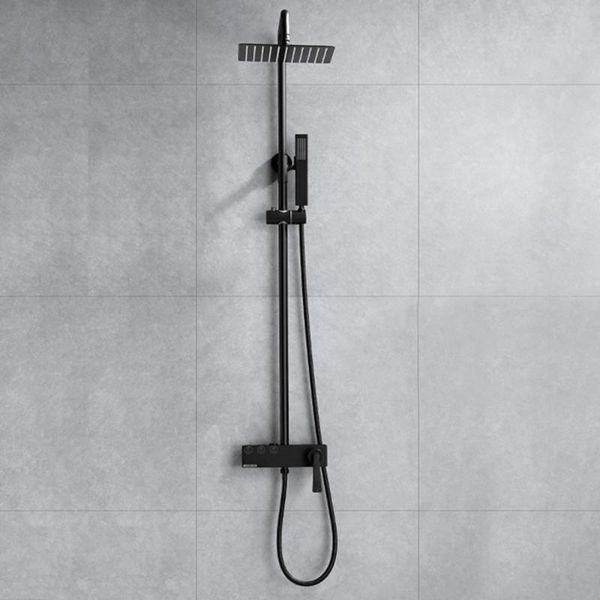 bathroom shower sets luxury rainfall wall mounted black mixer with 2-function handshower temperature control panel
bathroom shower sets luxury rainfall wall mounted black mixer with 2-function handshower temperature control panel