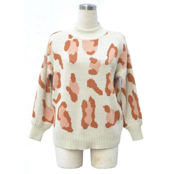 women's sweaters women leopard print pullover slimming knitted jumper womens te2n, White;black
women's sweaters women leopard print pullover slimming knitted jumper womens te2n, White;black