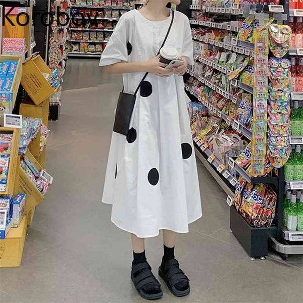 korobov new sweet white polka dot dress preppy style o neck short sleeve female dresses high waist slim a-line vestidos 210430, Black;gray
korobov new sweet white polka dot dress preppy style o neck short sleeve female dresses high waist slim a-line vestidos 210430, Black;gray