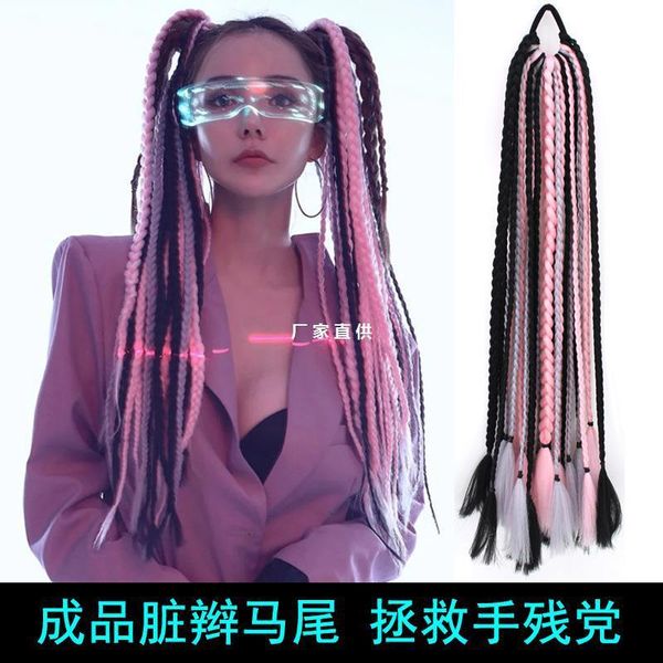bandage dirty ponytail wig type girl color braid fiber ribbon rope hair cover direct wear, Black
bandage dirty ponytail wig type girl color braid fiber ribbon rope hair cover direct wear, Black