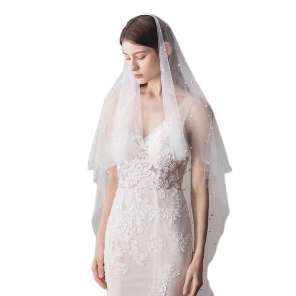 bridal veils wedding veil with comb hair accessories for bride cut edge 2-layer tulle pearls props po taking, Black
bridal veils wedding veil with comb hair accessories for bride cut edge 2-layer tulle pearls props po taking, Black