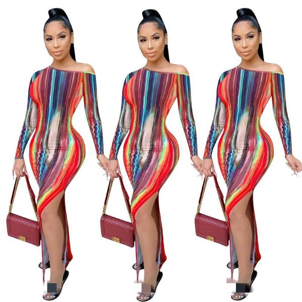 fashion multicolor striped women dress scoop neck long sleeve skinny side split ankle length suitable nightclub party casual dresses, Black;gray
fashion multicolor striped women dress scoop neck long sleeve skinny side split ankle length suitable nightclub party casual dresses, Black;gray