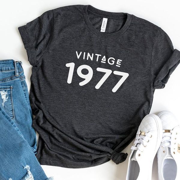 women's t-shirt vintage 1977 women 44 years old 43th birthday gift girls mom wife daughter party tshirt cotton streetwear tee shirt, White
women's t-shirt vintage 1977 women 44 years old 43th birthday gift girls mom wife daughter party tshirt cotton streetwear tee shirt, White