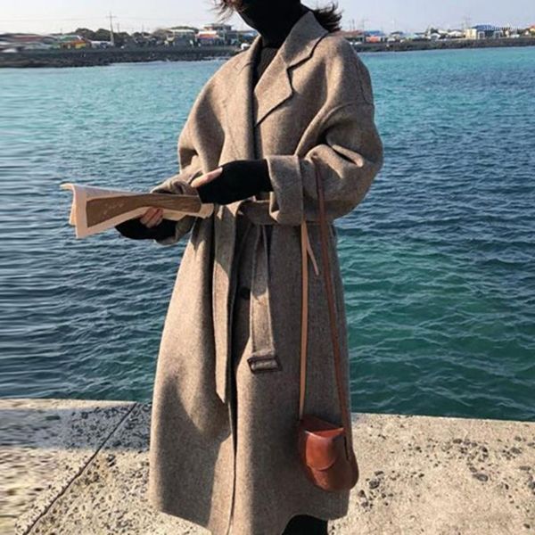 women's wool & blends women winter autumn cotton padded overcoat lining korean style loose mid-length thick woolen coat female outerwea, Black
women's wool & blends women winter autumn cotton padded overcoat lining korean style loose mid-length thick woolen coat female outerwea, Black