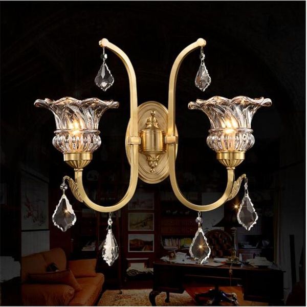 european copper wall lamp french crystal bedside living room bedroom american entrance aisle retro lamps
european copper wall lamp french crystal bedside living room bedroom american entrance aisle retro lamps