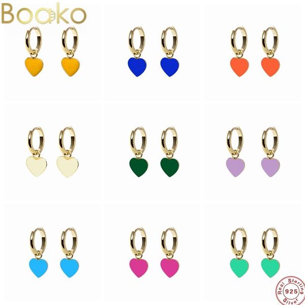 hoop & huggie boako 925 silver heart earrings colorful sterling s925 piercing stud ear ring with zircon dripping oil women pendientes, Golden;silver
hoop & huggie boako 925 silver heart earrings colorful sterling s925 piercing stud ear ring with zircon dripping oil women pendientes, Golden;silver