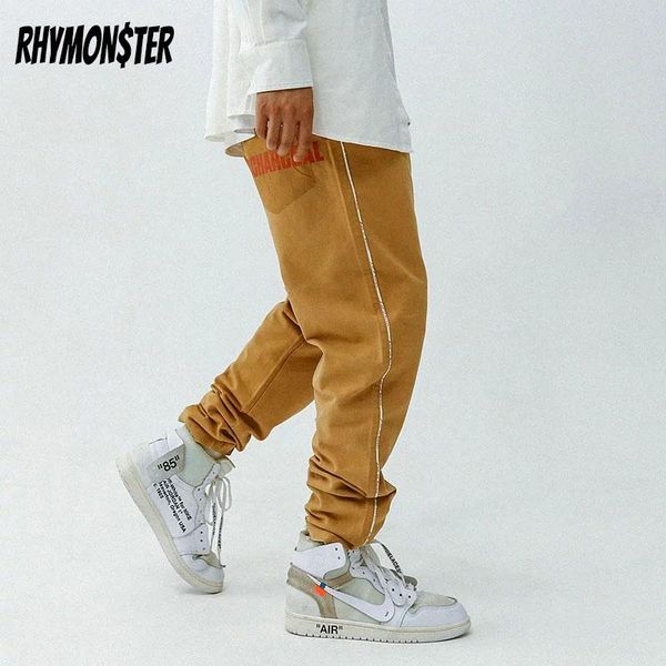 redcharcoal khaki washed casual pants men's, Black