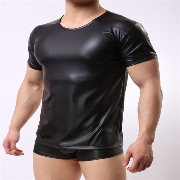 jurp patent leather round neck summer t-shirts) imitation t-women's leather short sleeve men's t-shirt, White;black
jurp patent leather round neck summer t-shirts) imitation t-women's leather short sleeve men's t-shirt, White;black