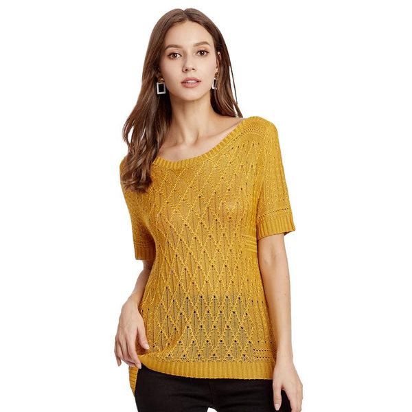 women's sweaters european and american hollow pullover in summer 2021 knitted korean office lady o-neck women thin sweater fashion, White;black
women's sweaters european and american hollow pullover in summer 2021 knitted korean office lady o-neck women thin sweater fashion, White;black