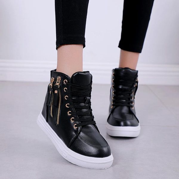 boots fashion women shoes nice leisure wedge zipper leather round toe booties lace-up loafers, Black
boots fashion women shoes nice leisure wedge zipper leather round toe booties lace-up loafers, Black