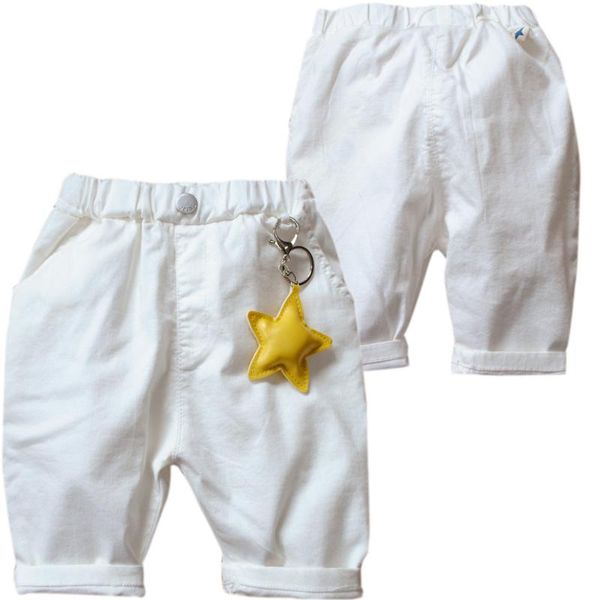 summer baby boys calf-length 70% length white kids pants fashion little cross cool trousers, Blue
