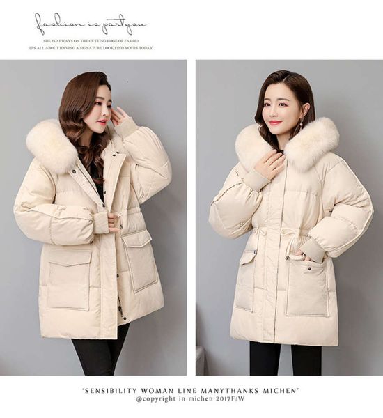 down jacket women's middle long collar small version thickened waist bread coat fashion warm, Black
down jacket women's middle long collar small version thickened waist bread coat fashion warm, Black