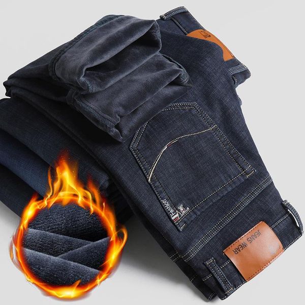 fleece warm men's jeans 2021 straight winter classic business casual thickening stretch brand pants blue black
fleece warm men's jeans 2021 straight winter classic business casual thickening stretch brand pants blue black