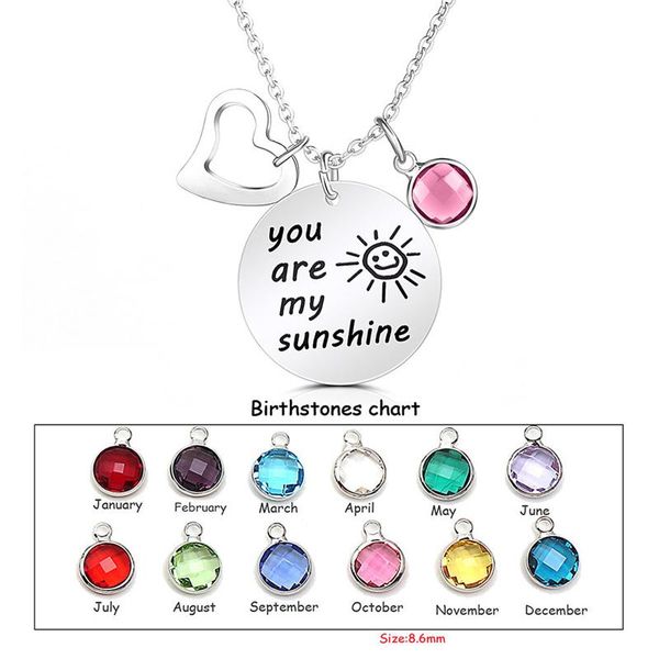 pendant necklaces you are my sunshine heart birthstone necklace jewelry gift for women girls, Silver
pendant necklaces you are my sunshine heart birthstone necklace jewelry gift for women girls, Silver