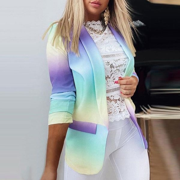 women's suits & blazers autumn and winter long-sleeved small suit 2021 european american gradient temperament professional slim coat, White;black
women's suits & blazers autumn and winter long-sleeved small suit 2021 european american gradient temperament professional slim coat, White;black