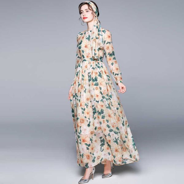 women summer designer elegant holiday foral printed long sleeve casual party robe ladies yellow chiffon maxi dress vestidos 210525, Black;gray
women summer designer elegant holiday foral printed long sleeve casual party robe ladies yellow chiffon maxi dress vestidos 210525, Black;gray