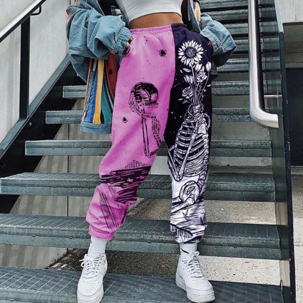 women casual skull print patchwork pants autumn elastic waist pocket wide leg female streetwear plus size warm sweatpants women's & cap, Black;white
women casual skull print patchwork pants autumn elastic waist pocket wide leg female streetwear plus size warm sweatpants women's & cap, Black;white