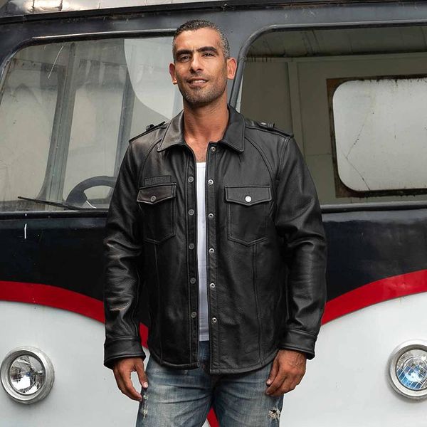 men's leather & faux 2021 fashion brand genuine shirt with two pockets real cow men slim fit moto biker jacket male, Black
men's leather & faux 2021 fashion brand genuine shirt with two pockets real cow men slim fit moto biker jacket male, Black