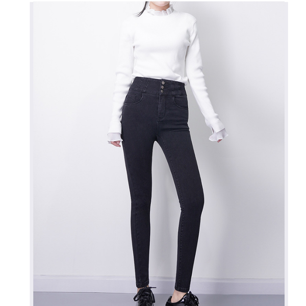 autumn winter ladies jeans high waist elastic solid color plus velvet fashion slimming slim female casual pencil pants women's, Blue
autumn winter ladies jeans high waist elastic solid color plus velvet fashion slimming slim female casual pencil pants women's, Blue