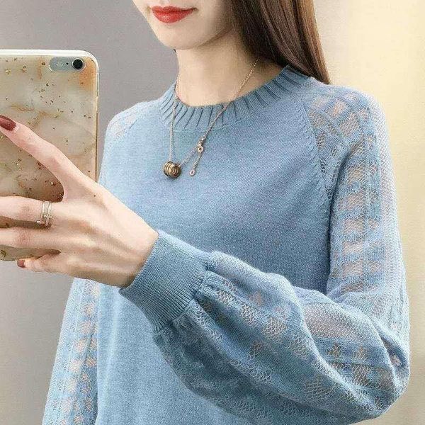 hollow sweater women's spring long-sleeved round neck loose lantern sleeve thin western style bottoming shirt sweaters, White;black
hollow sweater women's spring long-sleeved round neck loose lantern sleeve thin western style bottoming shirt sweaters, White;black
