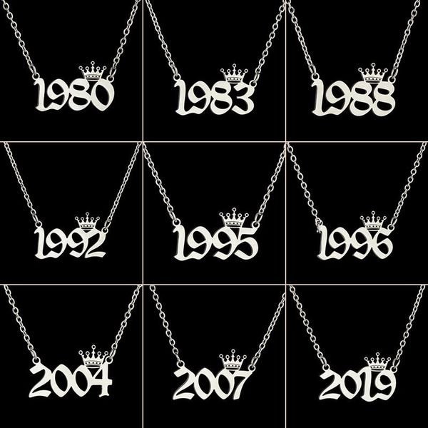 pendant necklaces steel metal year number for women cartoon crown queen birthday r 1984 1994 2004 gift girl kids, Silver
pendant necklaces steel metal year number for women cartoon crown queen birthday r 1984 1994 2004 gift girl kids, Silver