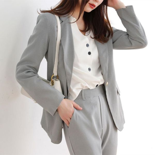 fashion women blazer pants suit ol elegant solid long sleeve blazers + suits 2 piece set clothing 210421, White 
fashion women blazer pants suit ol elegant solid long sleeve blazers + suits 2 piece set clothing 210421, White