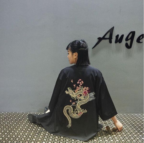 korean of the dragon embroidery kimono cardigan women women's blouses & shirts, White
korean of the dragon embroidery kimono cardigan women women's blouses & shirts, White