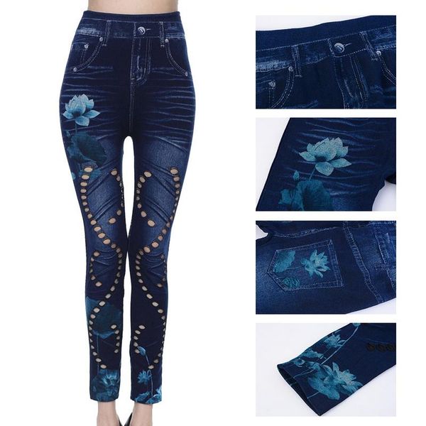women's leggings laamei fashion women floral print pencil pants leggins 2021 3xl plus size high waist hollow out faux denim, Black
women's leggings laamei fashion women floral print pencil pants leggins 2021 3xl plus size high waist hollow out faux denim, Black