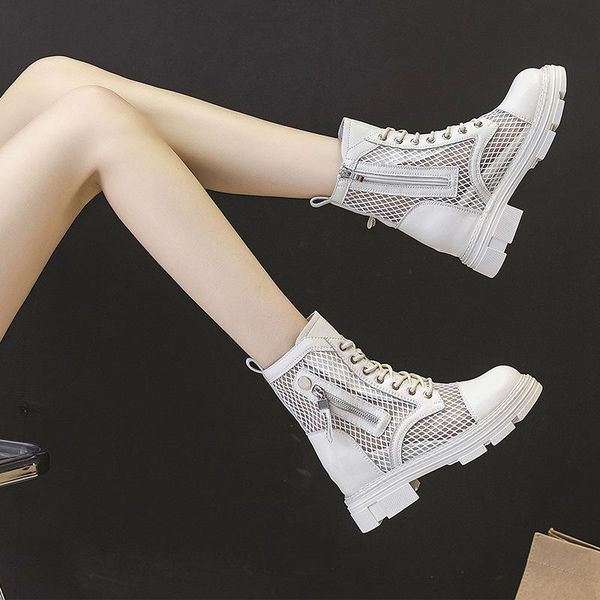 mesh boots ladies spring and summer casual breathable two-color hollow cool trend, Black
mesh boots ladies spring and summer casual breathable two-color hollow cool trend, Black