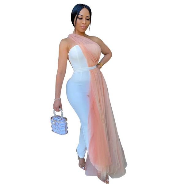 women's jumpsuits & rompers felyn 2021 arrival fashion design one shoulder long lace draped summer night club, Black;white
women's jumpsuits & rompers felyn 2021 arrival fashion design one shoulder long lace draped summer night club, Black;white