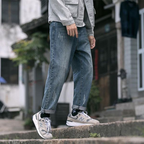 spring and autumn jeans men's straight loose korean trend hong kong style cropped pants, Blue
spring and autumn jeans men's straight loose korean trend hong kong style cropped pants, Blue